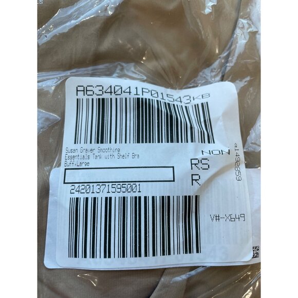 Susan Graver Smoothing Essentials Tank with Shelf Bra Womens Large Buff Beige NE - Picture 2 of 7